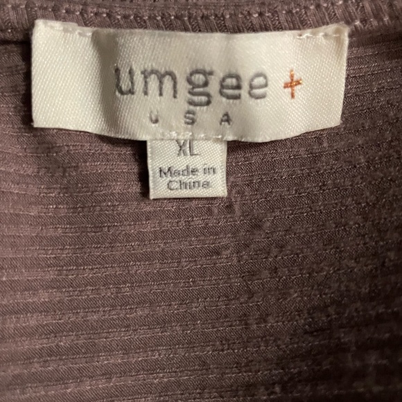 Umgee Long Cardigan Duster Waterfall Raw Hem Ribbed Mocha Tan XL - Picture 8 of 9